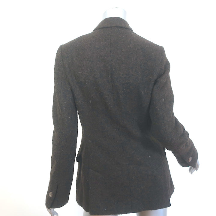 Loro Piana Button-Up Jacket Dark Brown Felt Size 42
