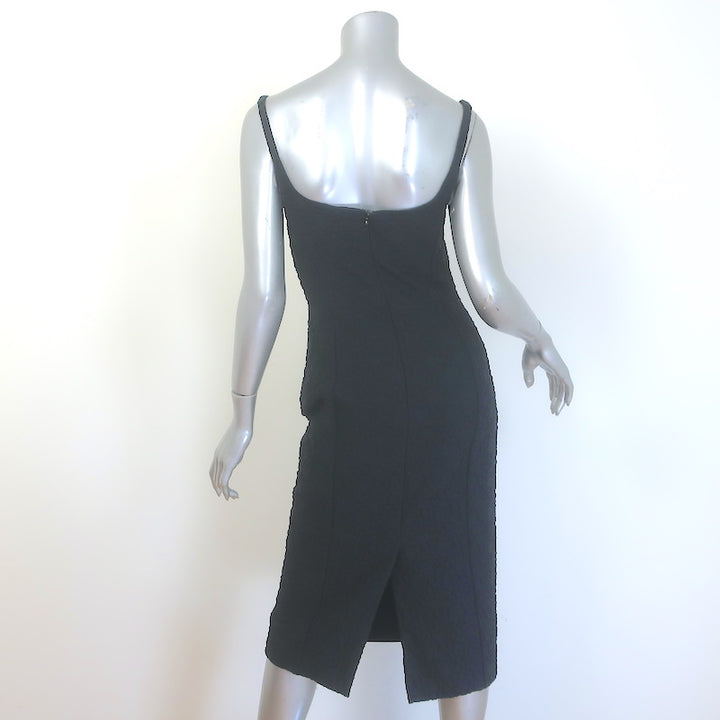 Dries Van Noten Doss Floral-Puckered Jacquard Midi Dress Black Size 36
