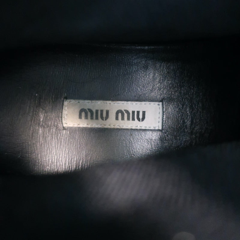 Miu Miu Logo Sock Sneakers Black Stretch Knit Size 38