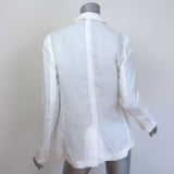 Nili Lotan Linen Blazer White Size 4 One-Button Jacket