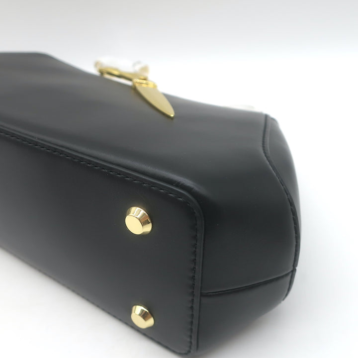 Alexis Bittar The Scissor Clutch Black Leather Chain-Strap Shoulder Bag NEW