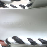 Bottega Veneta Jack two-tone dad sandals, white and black leather, authentic pre-owned, gently worn, EU 39