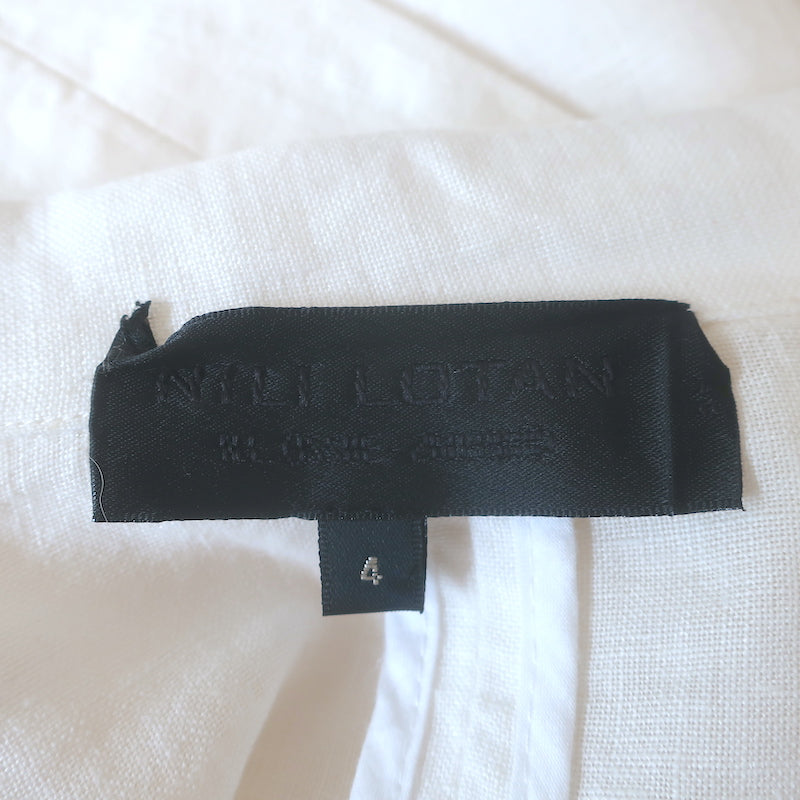 Nili Lotan Linen Blazer White Size 4 One-Button Jacket