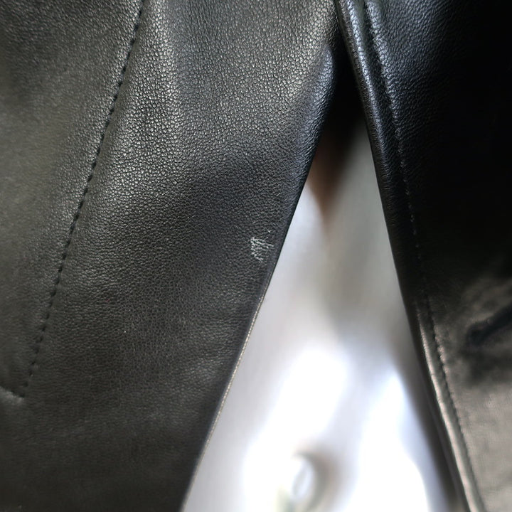 The Mannei Arezzo Cropped Leather Jacket Black Size 34