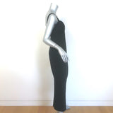 Oscar de la Renta Sweetheart Midi Dress Black Stretch Wool Size 8