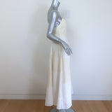 La Ligne Celeste Patchwork Midi Dress Ivory Cotton-Hemp Size Small