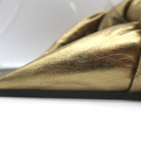 Balenciaga Drapy Knotted Slide Sandals Gold Metallic Leather Size 38.5