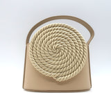 Destree Mini Gunther Passementerie Bag Beige Leather Chain-Strap Crossbody NEW