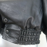 The Mannei Arezzo Cropped Leather Jacket Black Size 34