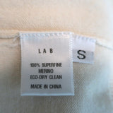 LAB Turtleneck Sweater Cream Superfine Merino Wool Size Small