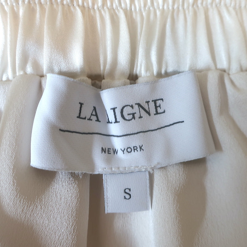 La Ligne Celeste Patchwork Midi Dress Ivory Cotton-Hemp Size Small