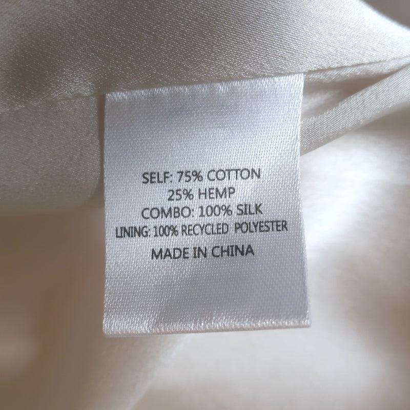 La Ligne Celeste Patchwork Midi Dress Ivory Cotton-Hemp Size Small