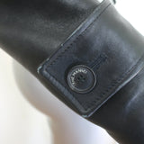 The Mannei Arezzo Cropped Leather Jacket Black Size 34