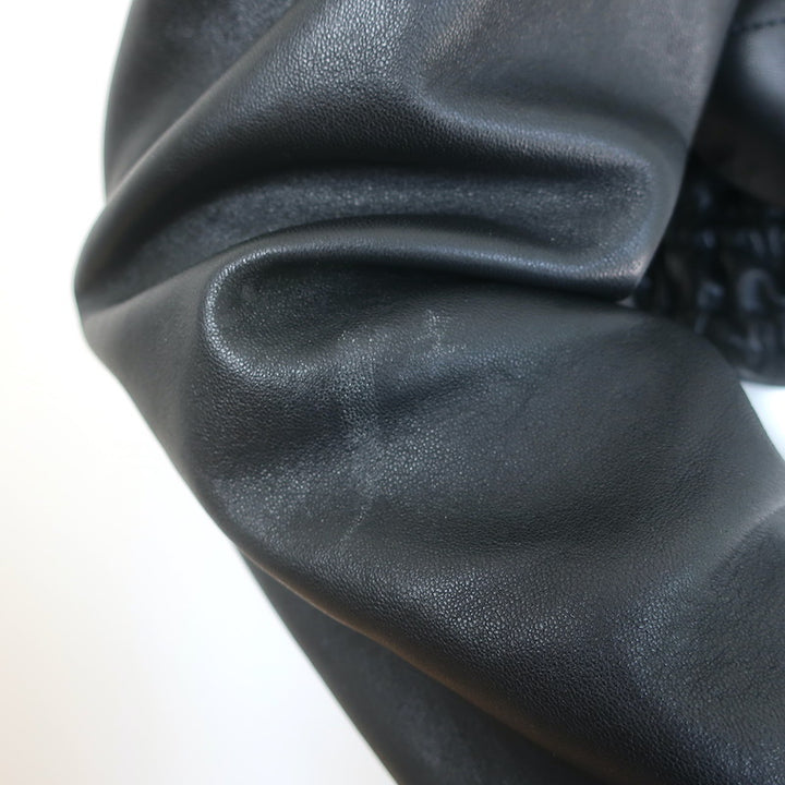 The Mannei Arezzo Cropped Leather Jacket Black Size 34