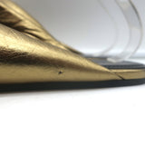 Balenciaga Drapy Knotted Slide Sandals Gold Metallic Leather Size 38.5