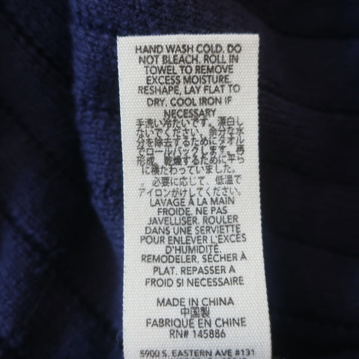 THE GREAT The Athletic Cardigan Navy Ribbed Knit Size 1 V-Neck Sweater