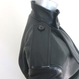 The Mannei Arezzo Cropped Leather Jacket Black Size 34