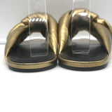 Balenciaga Drapy Knotted Slide Sandals Gold Metallic Leather Size 38.5