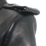 The Mannei Arezzo Cropped Leather Jacket Black Size 34