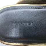 Balenciaga Drapy Knotted Slide Sandals Gold Metallic Leather Size 38.5