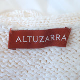 Altuzarra Lysandra Sequin Fringe Midi Dress Ivory Knit & White Poplin Size 40