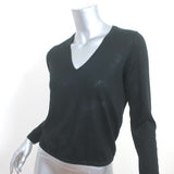 Nobili V-Neck Sweater Black Cashmere-Silk Size Large