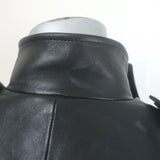 The Mannei Arezzo Cropped Leather Jacket Black Size 34