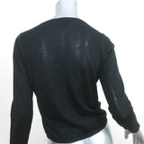 Nobili V-Neck Sweater Black Cashmere-Silk Size Large