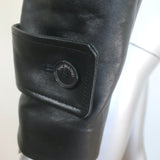 The Mannei Arezzo Cropped Leather Jacket Black Size 34