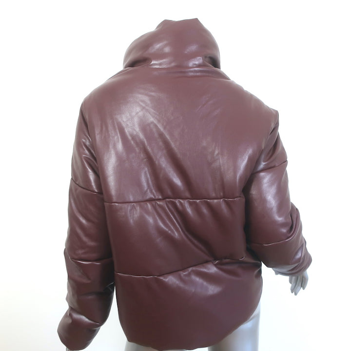 Apparis Jemma Faux Leather Puffer Jacket Cocoa Brown Size Medium NEW