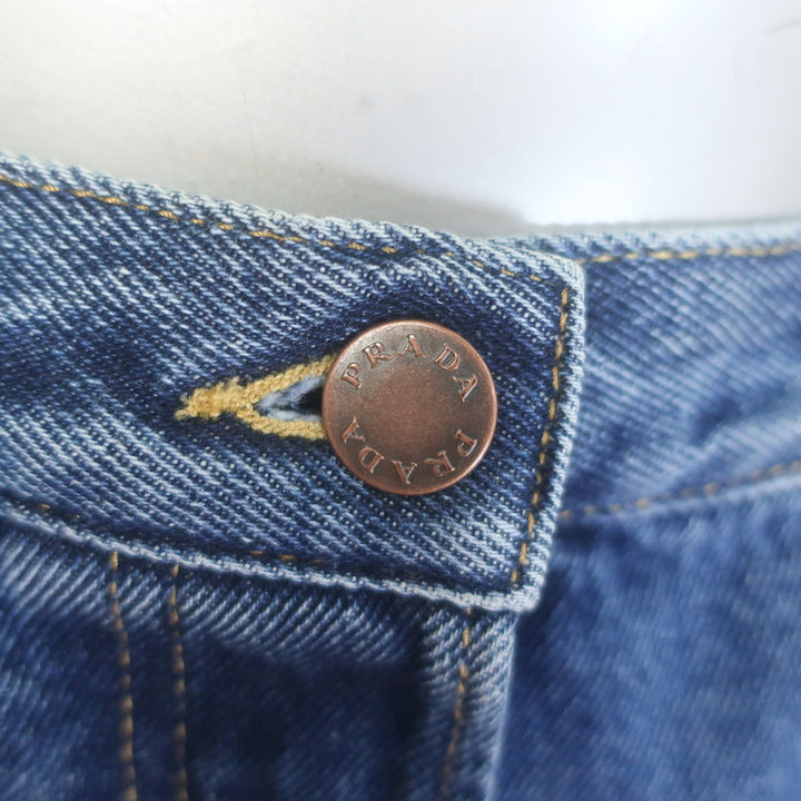 Prada Wide Leg Jeans Medium Wash Denim Size 28