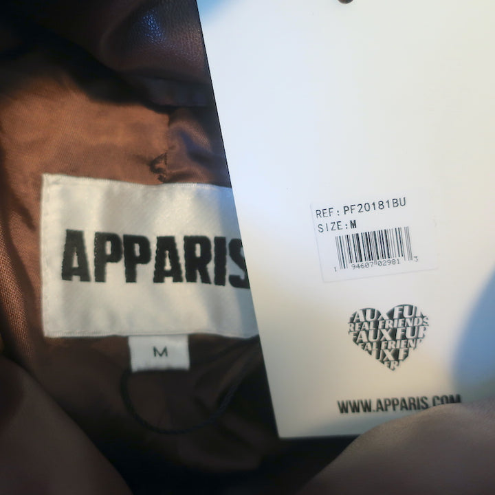 Apparis Jemma Faux Leather Puffer Jacket Cocoa Brown Size Medium NEW