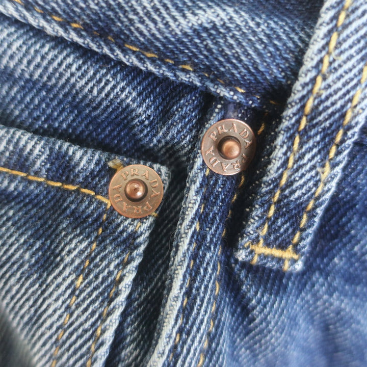 Prada Wide Leg Jeans Medium Wash Denim Size 28