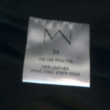 The Mannei Arezzo Cropped Leather Jacket Black Size 34