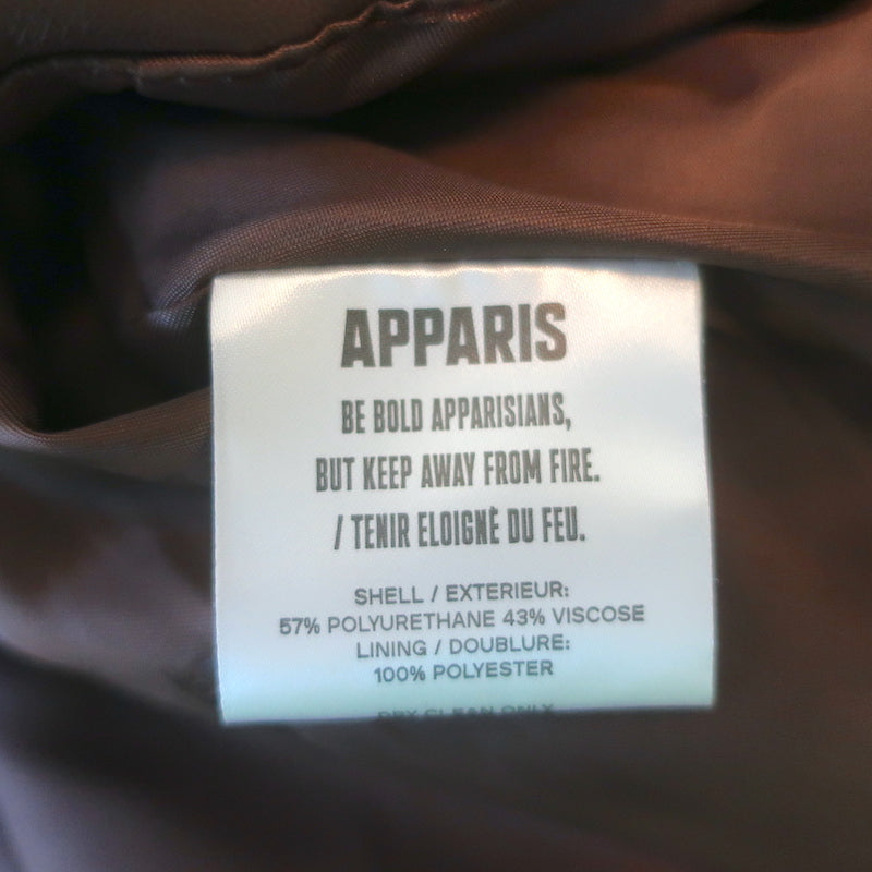 Apparis Jemma Faux Leather Puffer Jacket Cocoa Brown Size Medium NEW