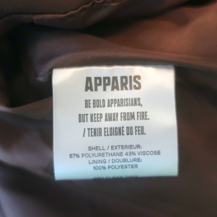 Apparis Jemma Faux Leather Puffer Jacket Cocoa Brown Size Medium NEW