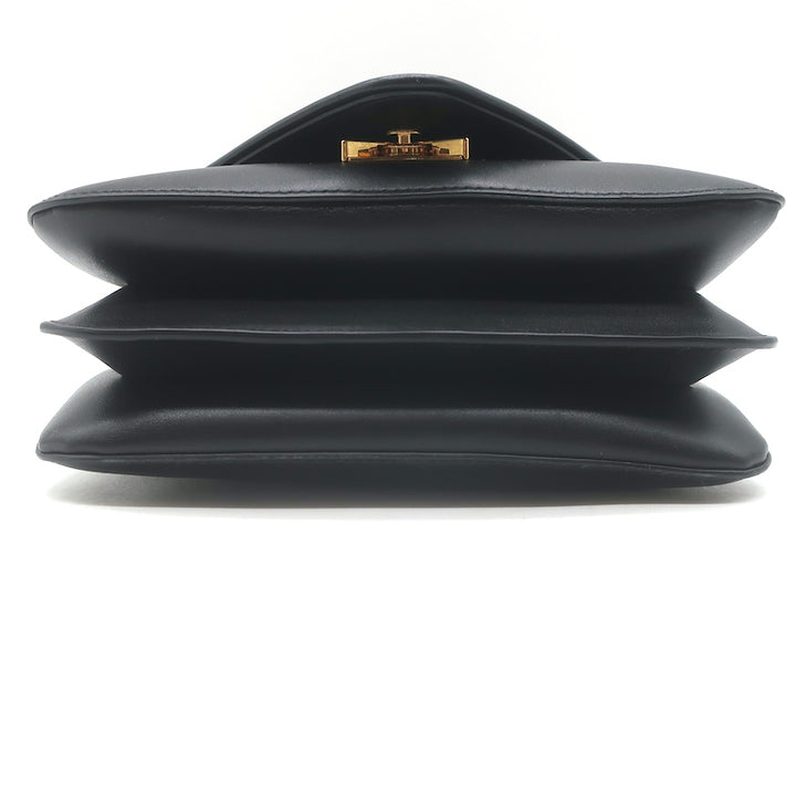 Bottega Veneta Mount Chain-Strap Small Envelope Bag Black Leather Crossbody