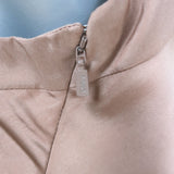 Chloe Asymmetric Scarf-Detail Maxi Dress Brown/Multi Silk Twill Size 38