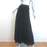 Maje Josino Flower-Embellished Tulle Maxi Skirt Black Size 34