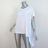 THE GREAT High-Low Tee White Distressed Cotton Size 2 Short Sleeve Top