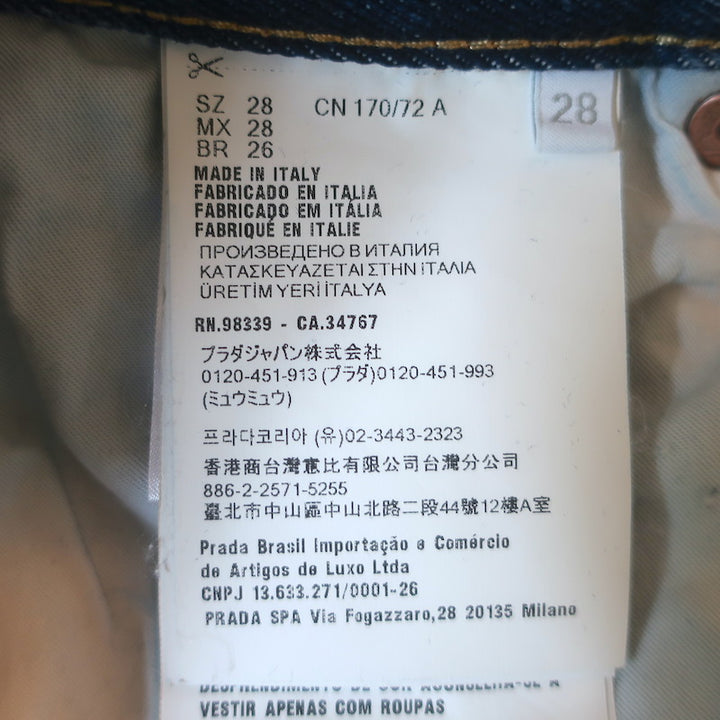 Prada Wide Leg Jeans Medium Wash Denim Size 28