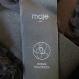 Maje Josino Flower-Embellished Tulle Maxi Skirt Black Size 34