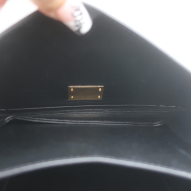 Bottega Veneta Mount Chain-Strap Small Envelope Bag Black Leather Crossbody
