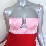 Anna October Tulip Bicolor Maxi Dress Pink/Red Satin Size Small NEW