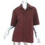 Tibi Camp Shirt Brown Cotton Poplin Size Medium Short Sleeve Top