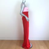 Anna October Tulip Bicolor Maxi Dress Pink/Red Satin Size Small NEW