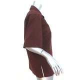 Tibi Camp Shirt Brown Cotton Poplin Size Medium Short Sleeve Top