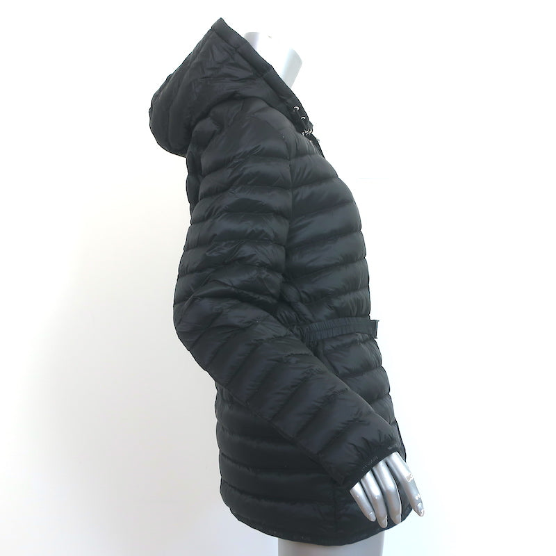 Moncler Oredon Belted Short Down Parka Black Size 3 Hooded Puffer Jacket