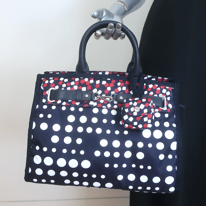 LeSportsac x Libertine Johnny Go Lightly Large Top-Handle Bag Navy Geometric NEW