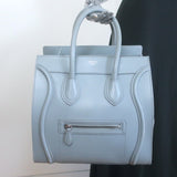 Celine Mini Luggage Tote Antique Blue Leather
